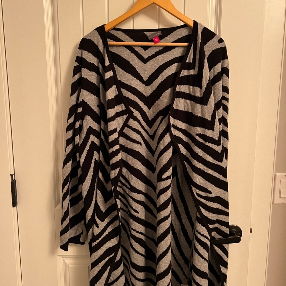 Vince Camuto zebra print sweater long